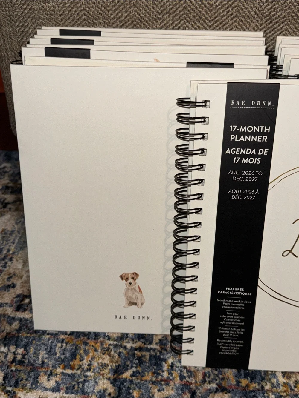 NWT Rae Dunn 2027 Hardback 17 Month Planner Calendar HTF Monthly Weekly Views